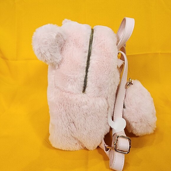 Care Bears Skinny Dip Pale Pink Plush Furry Cosplay Mini Backpack Coin Bag Set main image 7